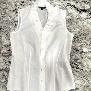 NWOT Brooks Brothers White Ruffle Shell